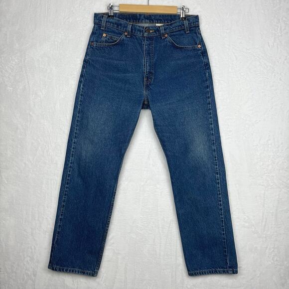 Levi’s Vintage Jeans 505 Mens 34x30 “33x29.5” Straight Leg Orange‎ Tab 90s Blue - Picture 1 of 14